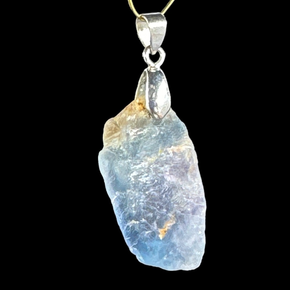 Raw Green Fluorite Pendant Necklace